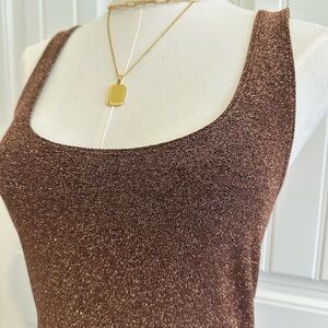 Shimmering Copper Bodycon Dress